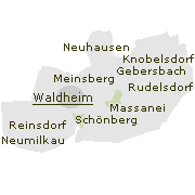 Lage einiger Ortsteile von Waldheim