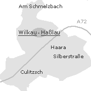 Wilkau-Haßlau, Lage der Stadtteile/Orte