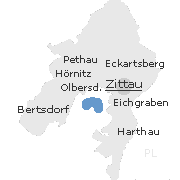 Lage einiger Ortsteile von Zittau