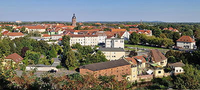 Blick vom Schlossberg auf die Stadt Eilenburg