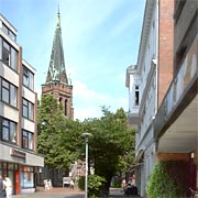 Kirche St. Nikolai auf Standort der Vorgängerkirchen, frühester Bau um 1200 in Elmshorn