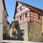 Künzelsau, altes Fachwerk am Mühlgrabenweg