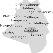 Albstadt, Lage der Ortsteile