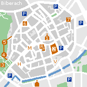 Markantes und Sehenswertes in der Innenstadt von Biberach
