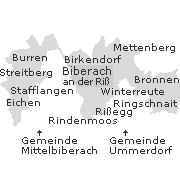Orte im Stadtgebiet von Biberach an der Riß