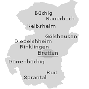 Orte im Stadtgebietz von Bretten