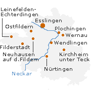 Esslingen Kreis in Baden-Württemberg