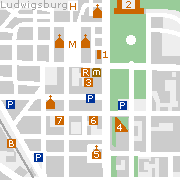 Ludwigsburg, Sehenswürdigkeiten in der Innenstadt