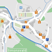Sehenswertes und Markantes im Ortskern von Simonswald