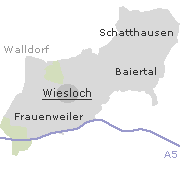 Lage einiger Stadtteile bzw. Orte im Wiesloch