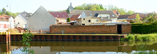 Der Ort Niederfinow am Finowkanal