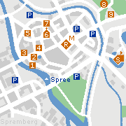 Spremberg, sehenswerte Altstadt auf Spreeinsel