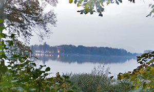 Ruppiner See, nächtlich vom Obelisk am Südufer aus gesehen