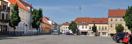 weiter Markt von Luckenwalde, Blick in nördliche Richtung