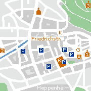 Markantes und Sehenswertes in der Innenstadt von Heppenheim