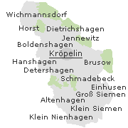 Lage einiger Orte im Stadtgebiet von Kröpelin