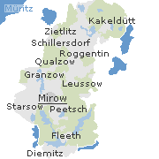 Lage einiger Orte im Stadtgebiet von Mirow