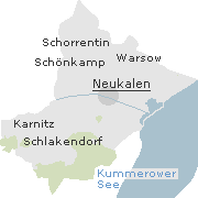 Lage einiger Orte im Stadtgebiet von Neukalen