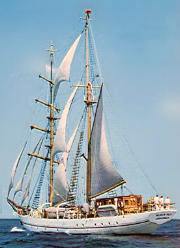 Segelschulschiff Wilhelm Pieck, es hatte seinen Heimathafen in Greifswald
