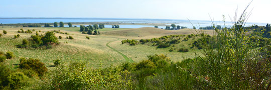 <blick vom hohen Dornbusch zu flachen Bessin bis hun zur Insel Rügen