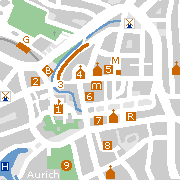 sehenswerte Innenstadt von Aurich in Ostfriesland