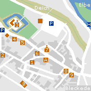 Lüneburg, Stadtplan der Sehenswürdigkeiten in der Innenstadt