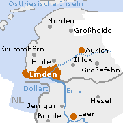 Umgebung von Emden am Dollart in Ostfriesland, Niedersachsen