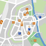 Wildeshausen, Plan der Sehenswürdigkeiten in der Innenstadt