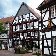 Osterode, ehemalige Ratswaage, Fachwerk Traufenhaus