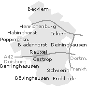Castrop-Rauxel, Lage der Stadtteile