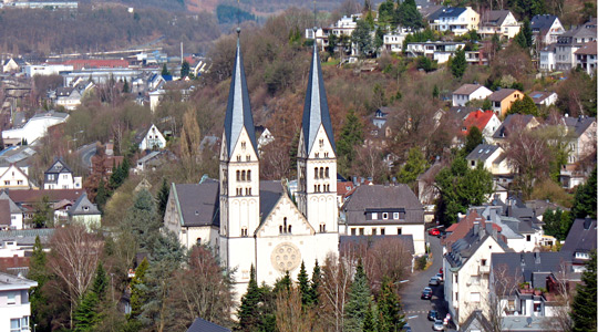 Blick vom Schloßpark über die Stadt Wittgenstein
