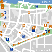 Markantes und Sehenswertes in der Innenstadt von Andernach
