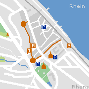 Markantes und Sehenswertes in der Innenstadt von Rhens