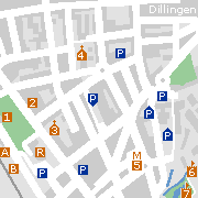 Sehenswertes und Markantes in der Innenstadt von Dillingen an der Saar