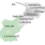 Lage einiger Orte im Stadtgebiet von Völklingen
