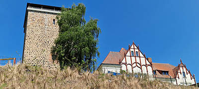 Rogätz von der Elbfähre aus gesehen