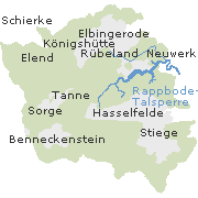 Orte im Stadtgebiet der Stadt Oberharz am Nrocken