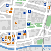 Wolmirstedt, Plan der Sehenswürdigkeiten in der Innenstadt