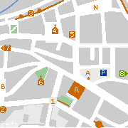 Zeitz, Stadtplan der Sehenswürdigkeiten in der historischen Altstadt