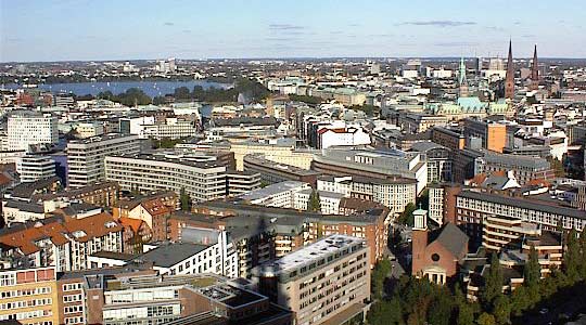 Blick vom Michel zur Alster