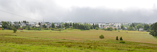Blick auf das umwetterte Neuhaus am Rennweg